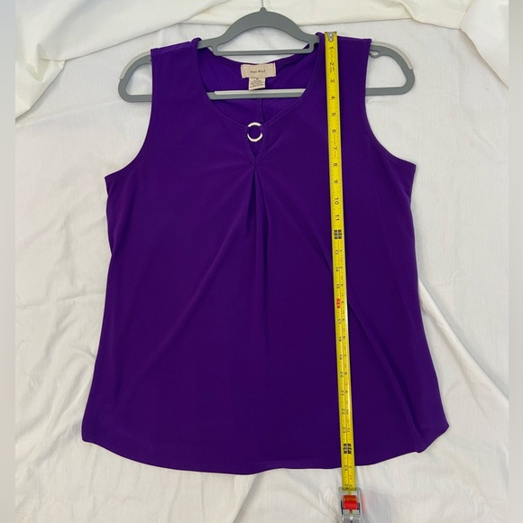 Diana Belle, Purple Sleeveless Blouse, Medium - Picture 10 of 10